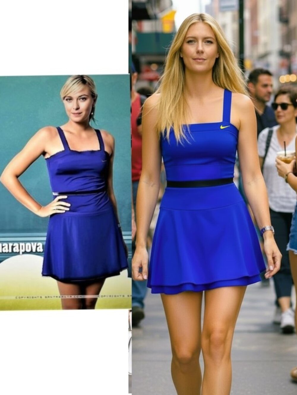 Nwt Nike Maria Sharapova Blue Tennis Dress w/ Bra S Small
